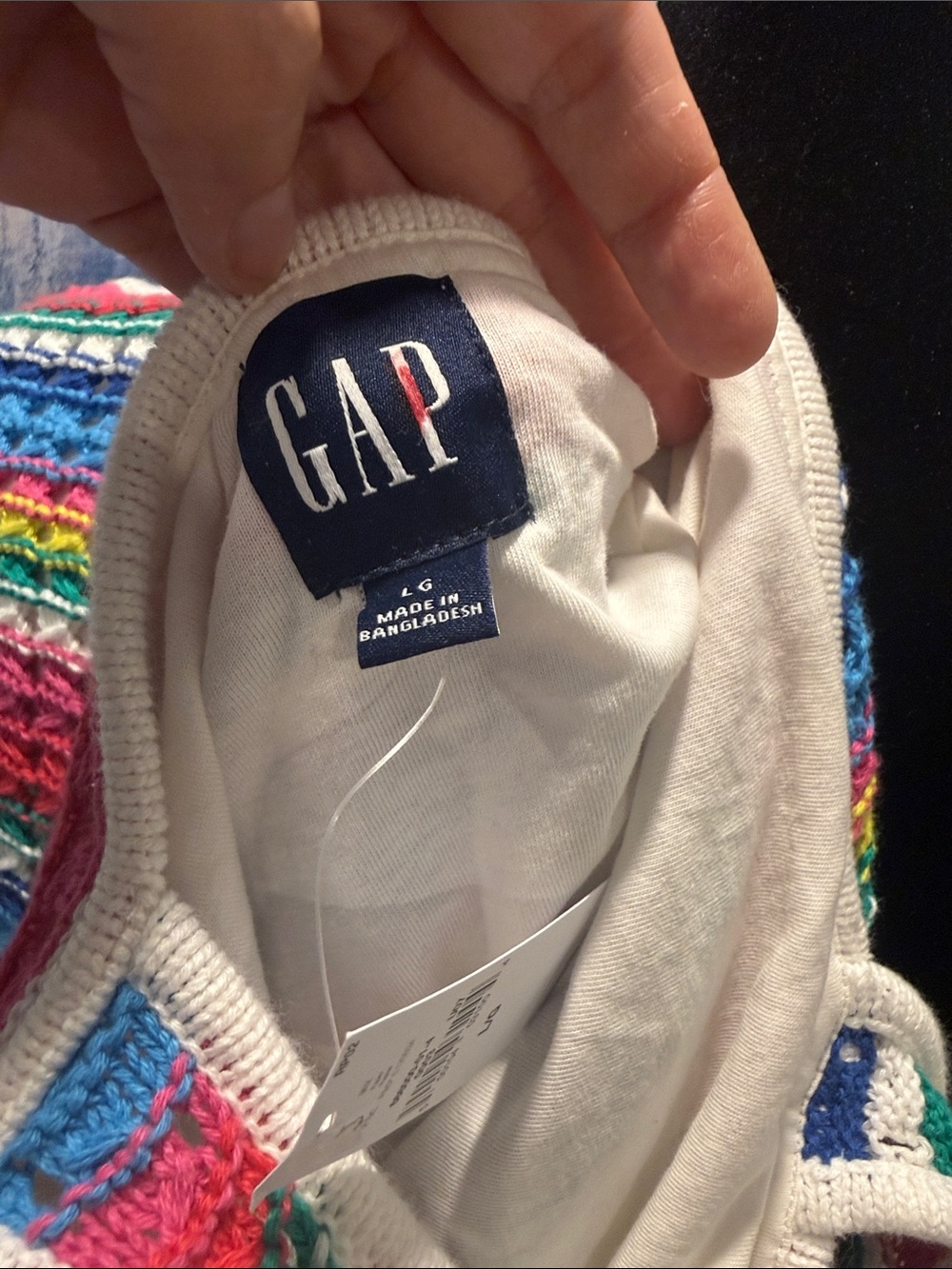 GAP Multicolor Striped Crochet Mini Dress - Picture 6 of 6